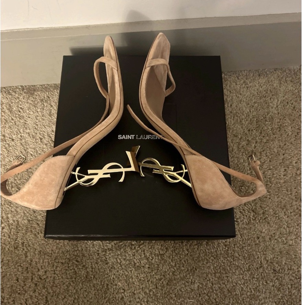 Saint Laurent Beige Strappy Heels YSL Opyum heel - Picture 2 of 5